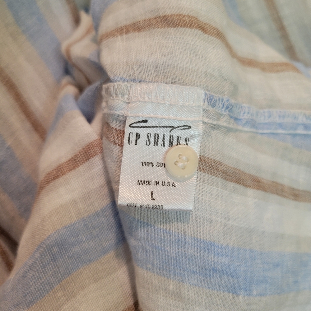 CP Shades Jasmin Cotton Striped Tunic Shirt Dress SZ L - Picture 9 of 10